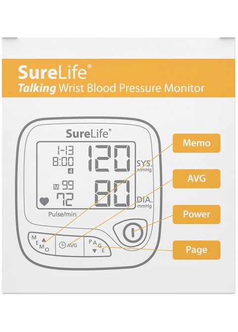 SureLife Premium Talking Wrist Blood Pressure Monitor - (1 per Box)